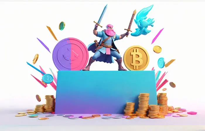 Bitcoin Savings Concept Investment 3D Character Graphic Illustration image